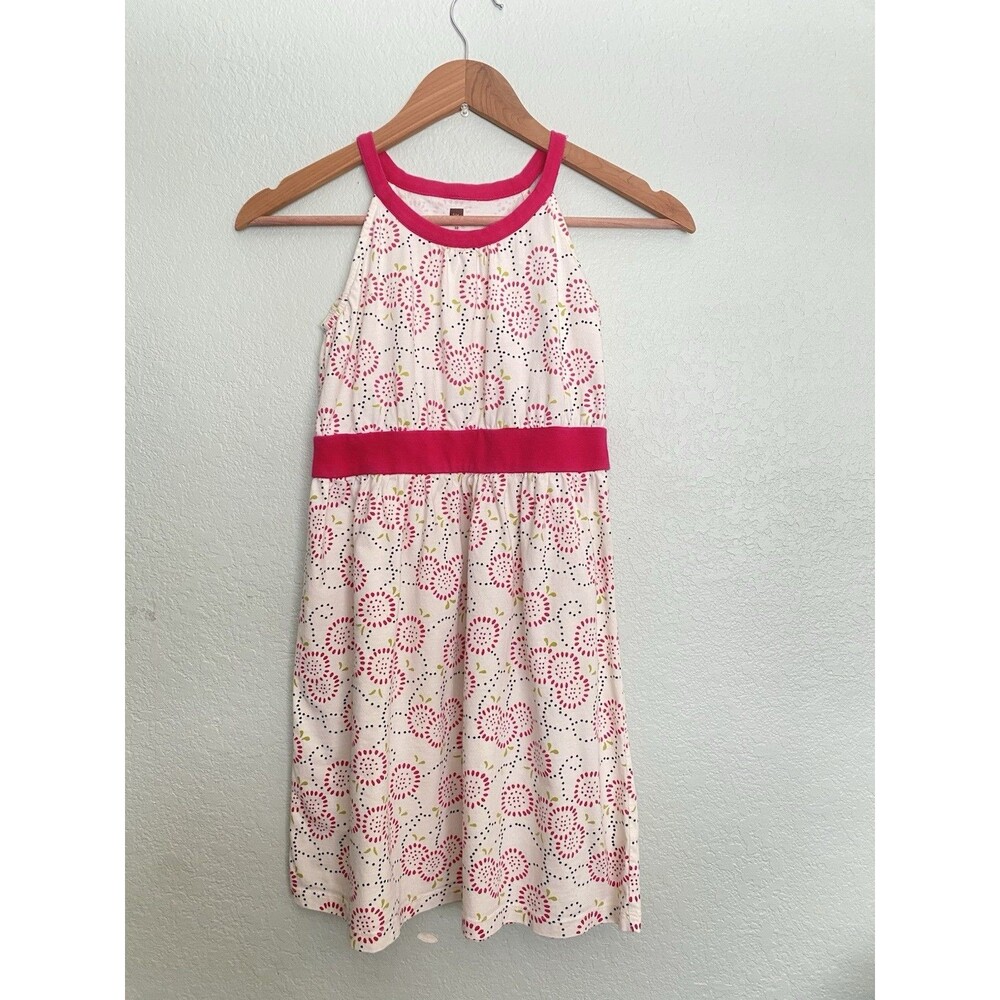 Tea Collection Kidcore Floral Dress 10 | Coquette Cottagecore Pink Halter Maxi - Picture 3 of 13